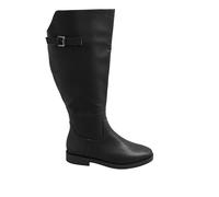 Yours - Faux Leather Buckle Detail Knee High Boots In Extra Wide Eee Fit - Women's