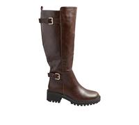 Yours Women's Faux Leather Knee High Boots In Standard Fit in Brown | Size: 3 Yours Brown 3