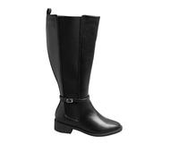 Yours Women's Faux Leather Buckle Knee High Boots In Extra Wide Fit in Black | Size: 8EEE Yours Black 8EEE