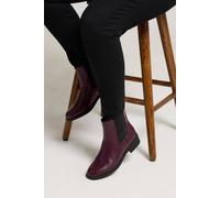 Yours Faux Leather Chelsea Ankle Boots In Burgundy Burgundy 4EEE