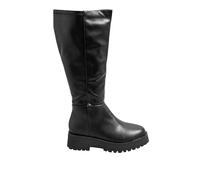 Yours - Faux Leather Chunky Knee High Boots In Wide E Fit & Extra Wide Eee Fit - Women's