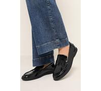 Yours - Faux Leather Flatform Loafers In Wide E Fit - Women's