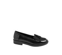 Yours - Faux Leather Fringed Tassel Loafers in Wide E Fit - Women's Black