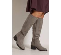 Yours - Faux Leather Knee High Boots In Extra Wide Eee Fit - Women's