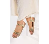 Yours - Faux Leather Knot Detail Sandals In Wide E Fit - Women's