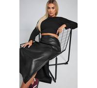 Yours Limited Collection Curve Faux Leather Maxi Skirt - Women's - Plus Size Curve Black