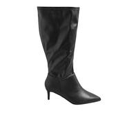 Yours - Faux Leather Pointed Kitten Heel Boots In Extra Wide Eee Fit - Women's
