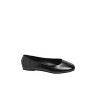 Yours - Faux Leather Square Toe Ballet Pumps in Extra Wide Eee Fit - Women's Black