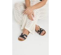 Yours - Faux Leather Stitched Mule Sandals In Extra Wide Eee Fit - Women's