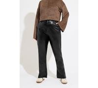 Faux Leather Straight Leg Trousers Yours Black 22-24