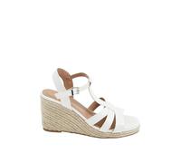 Yours - Faux Leather T-Bar Wedge Sandals In Wide E Fit - Women's