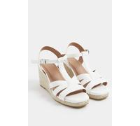 Yours - Faux Leather T-Bar Wedge Sandals In Wide E Fit - Women's