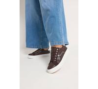 Yours - Brown Faux Leather Trainers in Extra Wide Eee Fit - Women's