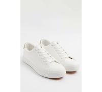 Yours - Faux Leather Lace Up Trainers in Extra Wide Eee Fit - Women's White