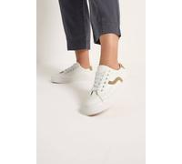 Yours - Faux Leather Trainers in Extra Wide Eee Fit - Women's White