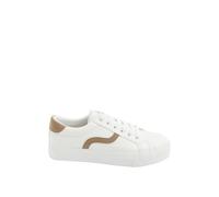 Yours - Faux Leather Trainers in Extra Wide Eee Fit - Women's White