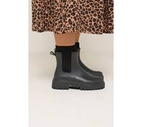 Yours Women's Faux Leather Wellington Boots In Wide E Fit in Black | Size: 4E