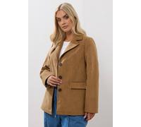 Yours Curve Faux Suede Blazer - Women's - Plus Size Curve Brown