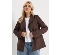 Yours Women's Faux Suede Blazer in Chocolate | Size: 24 Yours Chocolate 24