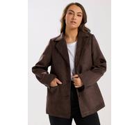 Yours Women's Faux Suede Blazer in Chocolate | Size: 28 Yours Chocolate 28