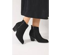 Yours - Faux Suede Block Heel Ankle Boots In Wide E Fit & Extra Wide Eee Fit - Women's