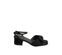Yours - Faux Suede Bow Front Block Heels in Wide E Fit & Extra Wide Eee Fit - Women's Black