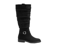 Yours - Faux Suede Buckle Detail Knee High Boots In Extra Wide E Fit - Women's