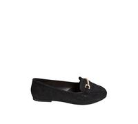 Extra Wide Fit Faux Suede Buckle Loafers Yours Black 9EEE