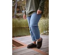 Yours Faux Suede Embroidered Mules In Black Black 7EEE