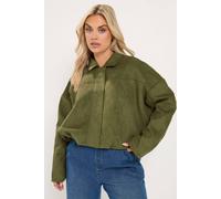 Yours Faux Suede Jacket In Light Khaki Light Khaki