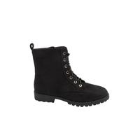 Yours Women's Faux Suede Lace Up Boots In Wide E Fit in Black | Size: 5EEE