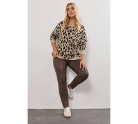 Yours Faux Suede Leggings In Dark Brown Dark Brown 28