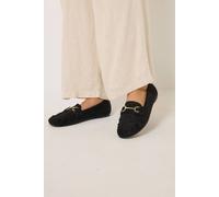 Yours Faux Suede Loafers In Wide E & Extra Wide Eee Fit In Black Black 4EEE