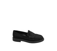 Yours - Faux Suede Ruched Front Loafers in Extra Wide Eee Fit - Women's Black