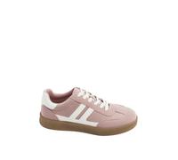 Yours - Faux Suede Side Stripe Lace Up Trainer in Wide E Fit - Women's Pink