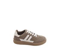 Yours - Faux Suede Side Stripe Trainers in Wide E Fit - Women's Brown