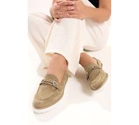 Yours - Brown Faux Suede Snaffle Loafer in Wide E & Extra Wide Eee Fit - Women's
