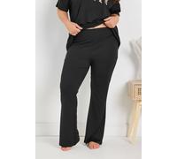 Yours Flare Pyjama Bottoms In Black Black 38-40