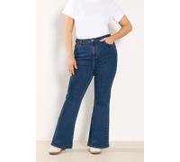 Yours Flare Stretch Jeans In Blue Blue 18