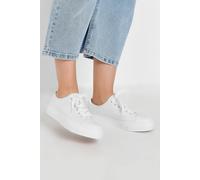 Yours - Canvas Trainers in Wide E & Extra Wide Eee Fit - Women's White