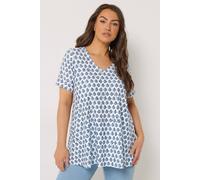 Yours Floral Broderie Anglaise Top In White White 30-32