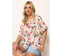 Yours Floral Button Up Blouse In Off White Off White
