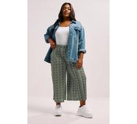 Yours Women's Floral Crinkle Midaxi Culottes in Green | Size: 22-24 Yours Green 22-24