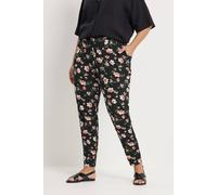 Yours Women's Floral Double Pleat Harem Trousers in Black | Size: 18R Yours Black 18R