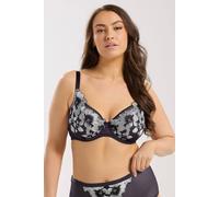 Yours Floral Embroidered Non Padded Bra In Aubergine Aubergine 40E