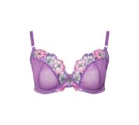 Yours Floral Embroidered Underwired Bra In Purple Purple