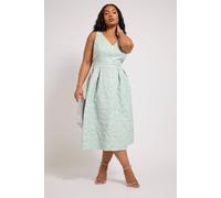 Yours Women's Floral Jacquard Skater Dress in Light Green | Size: 18 Yours Light Green 18