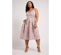 Yours Floral Jacquard Sweetheart Prom Dress In Pink Pink 20