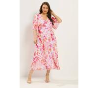 Yours Floral Maxi Dress In Pink Pink