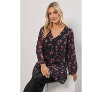 Yours Floral Mesh Top In Black Black 20